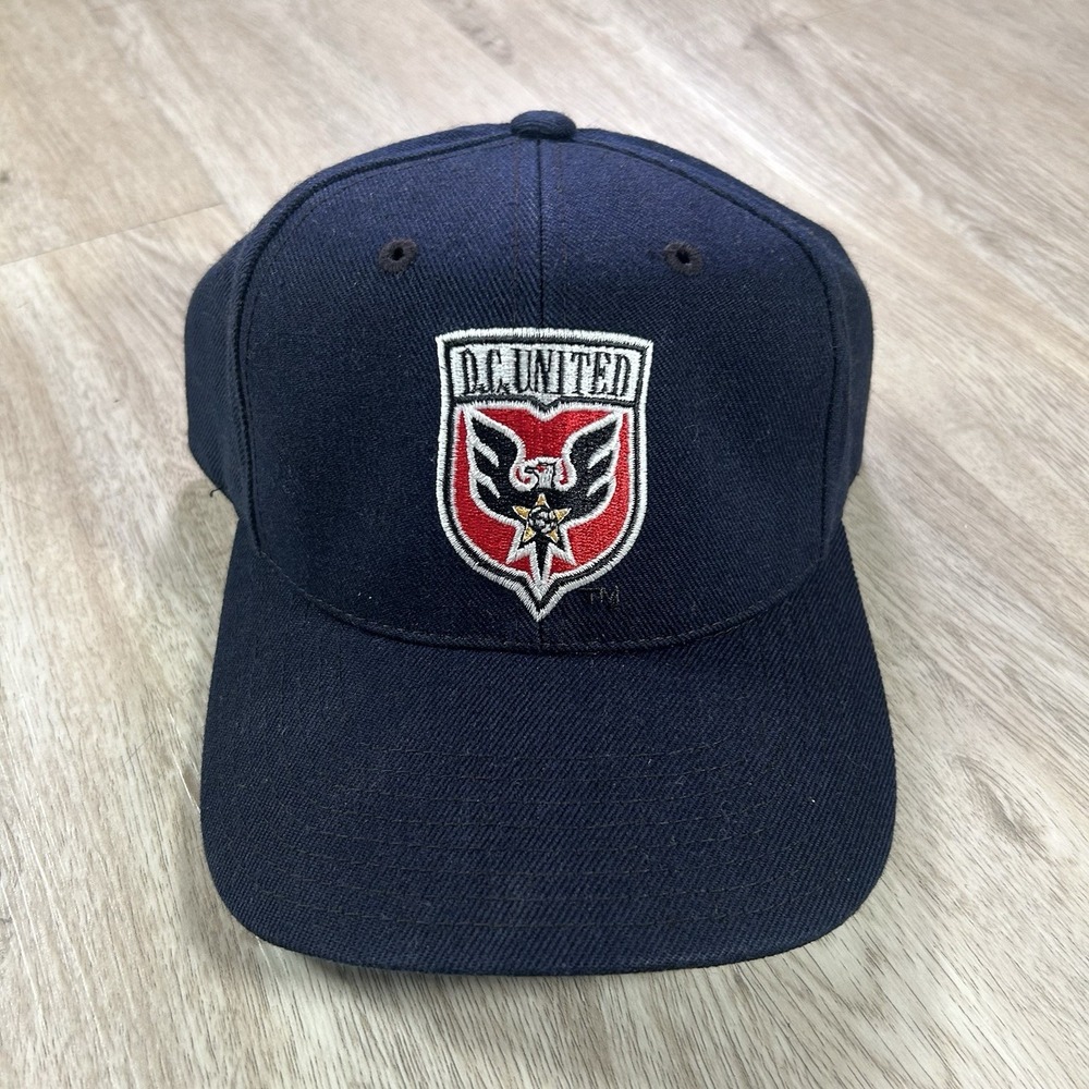 VTG American Needle DC United Snapback MLS Soccer Plain Logo Navy Blue Wool Cap